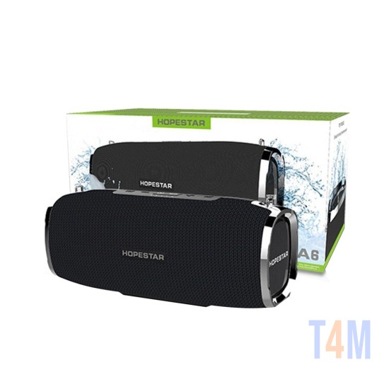 COLUNA PORTÁTIL BLUETOOTH HOPESTAR A6 TWS/HANDS-FREE/U DISK/TF/AUX POWER BANK RESISTENTE À ÁGUA 34W PRETO